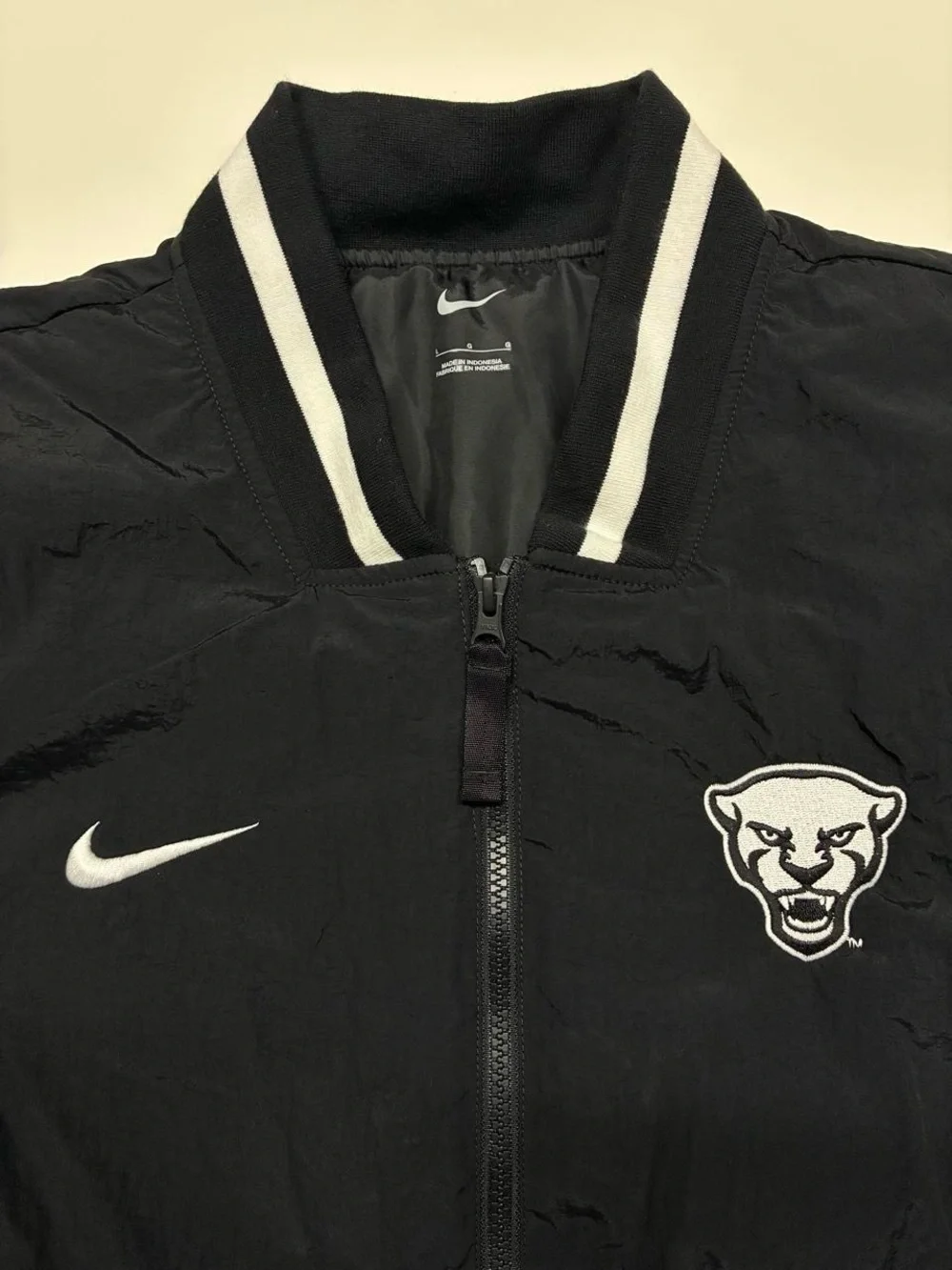 Nike Pitt Panthers Baseball Jacket Coat Black White Men’s Large Parka Official